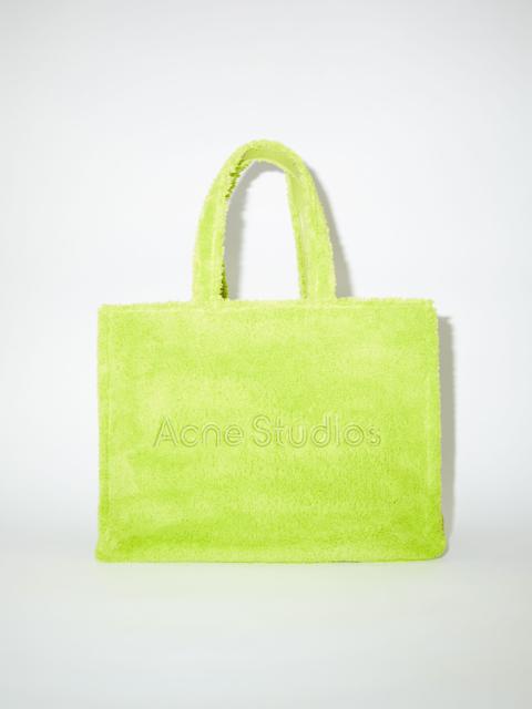 Acne Studios Furry logo shoulder tote bag - Lime green