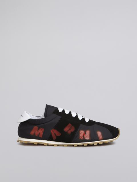 Marni BLACK POLYAMIDE SNEAKER WITH AIRBRUSHED MARNI LOGO
