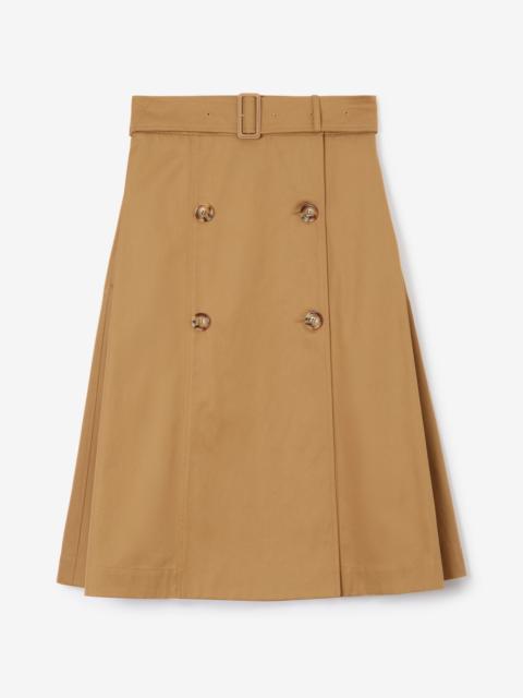 Cotton Gabardine Trench Skirt