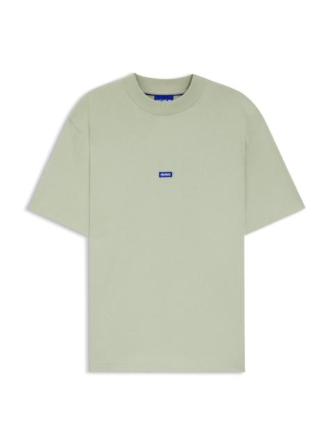 HUGO COTTON-JERSEY T-SHIRT WITH BLUE LOGO PATCH