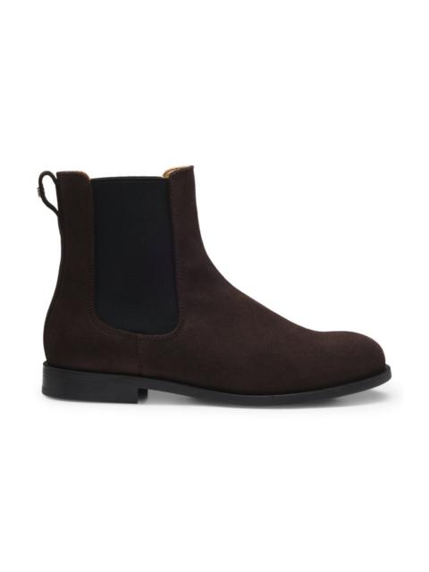BOSS SUEDE CHELSEA BOOTS WITH DOUBLE B HARDWARE