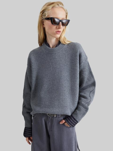 Loulou de Saison Loulou de Saison Tristan Lds Crewneck Sweater - Anthracite Melange