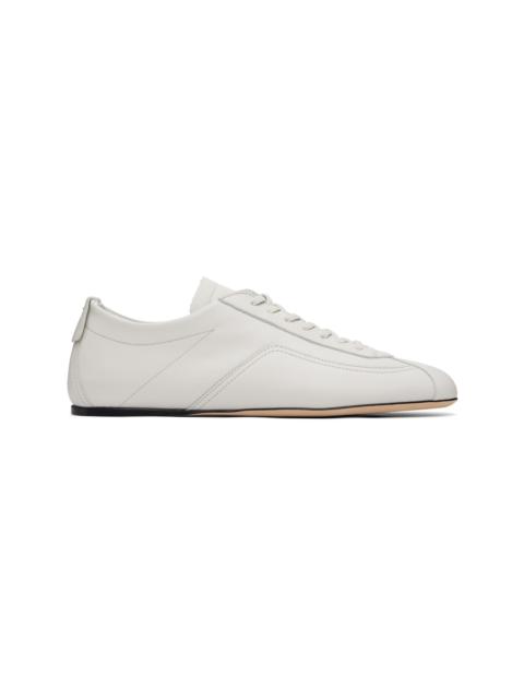 BOSS White Debossd Logo Nappa-leather Sneakers