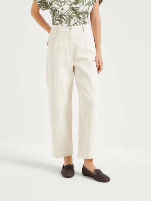 Brunello Cucinelli Dyed denim cropped trousers