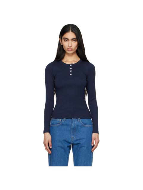 FLORE FLORE Navy Jess Longsleeve T-shirt