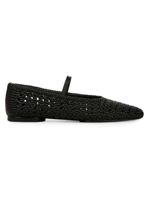 Vince Women's Vivian Woven Leather Mary Janes - Black