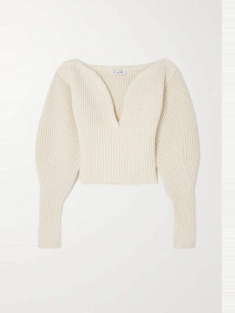 Alaïa Ribbed wool and cashmere-blend sweater