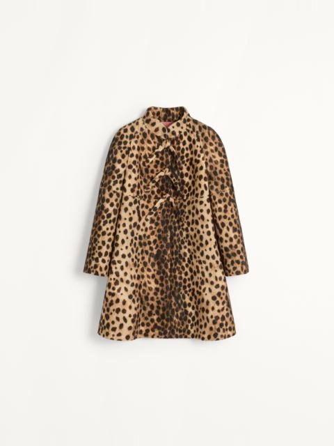 JAGUAR SPOTS PRINTED WOOL CLOTH COAT
