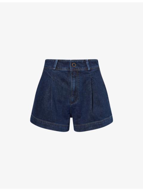 PAIGE Camille High-Rise Denim Shorts