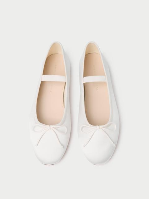 LOEFFLER RANDALL Leonie Cream Satin Ballet Flat