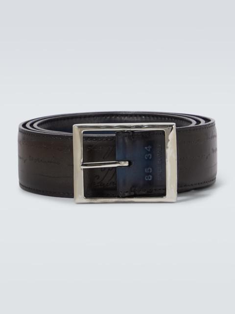 Classic Scritto reversible leather belt