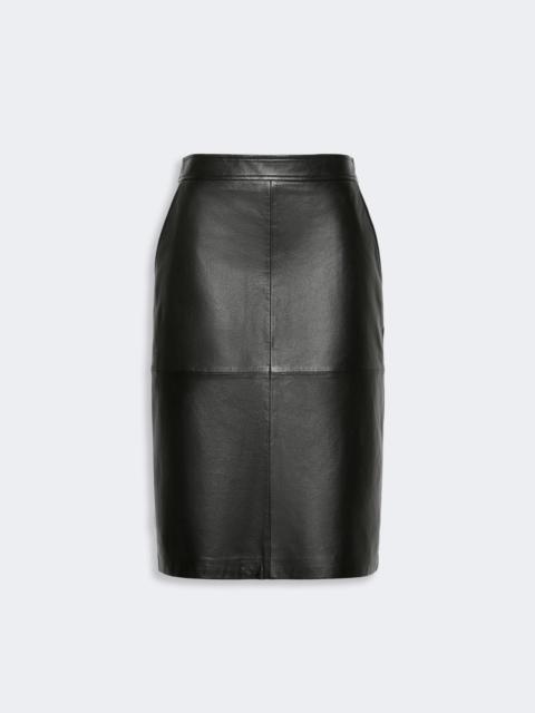 Max Mara TIMORE Hammered leather pencil skirt - BLACK