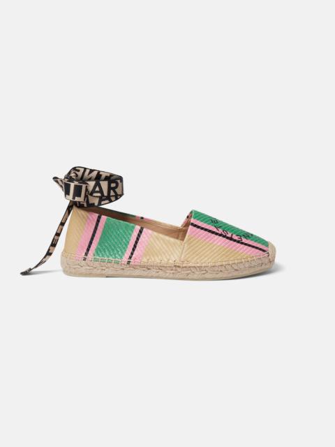 Stella McCartney Gaia Striped Raffia Espadrilles