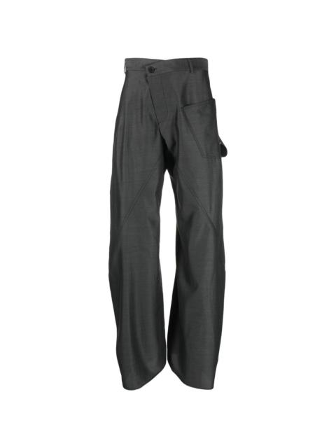 asymmetric cargo trousers