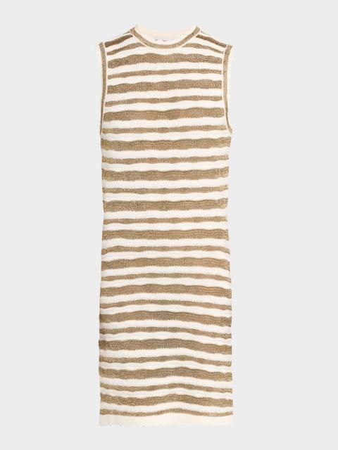 VERONICA BEARD Templeton Sleeveless Stripe Knit Dress