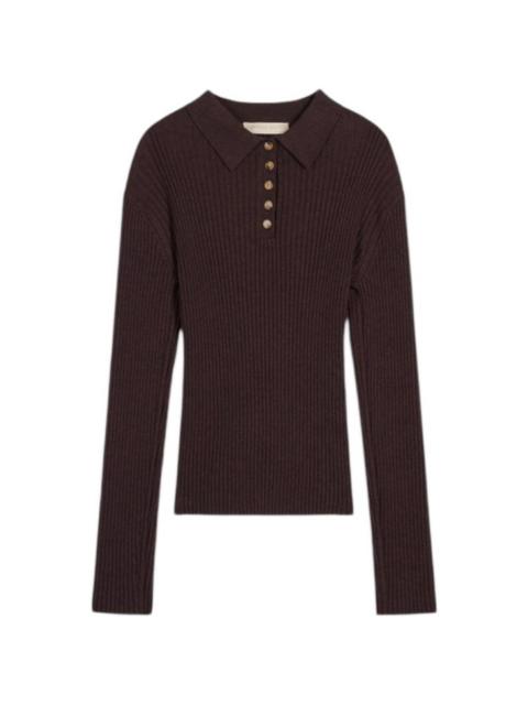 Vanessa Bruno ribbed-knit polo sweater