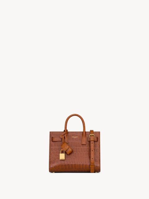 SAINT LAURENT SAC DE JOUR IN CROCODILE-EMBOSSED LEATHER – NANO