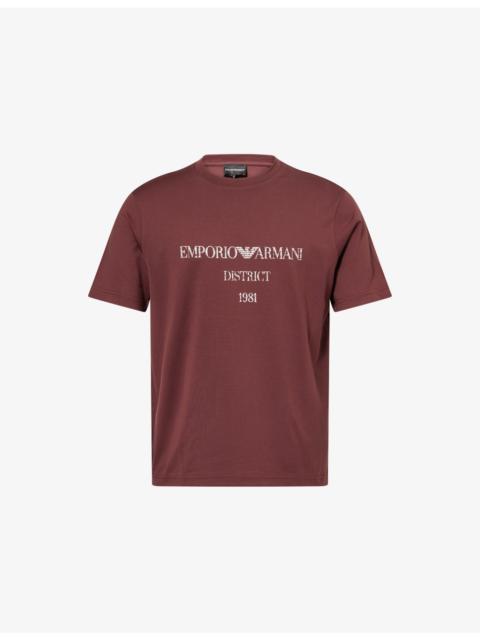 EMPORIO ARMANI Milano Text-Print Cotton T-Shirt