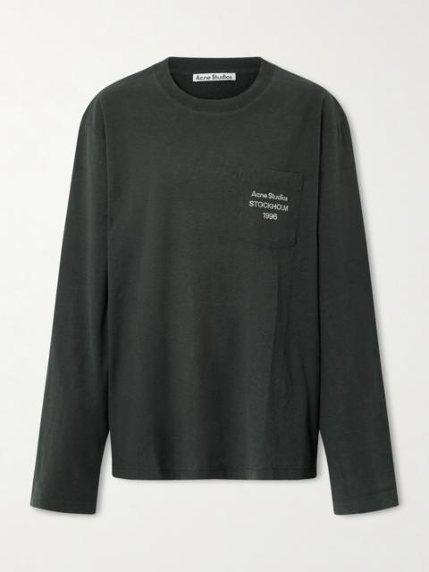 Acne Studios Printed Organic Cotton And Hemp-blend Jersey T-shirt