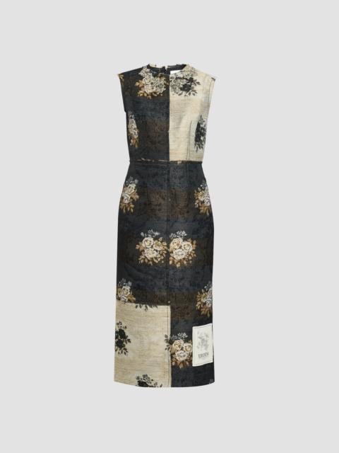 Erdem FLORAL JACQUARD SLEEVELESS MIDI DRESS