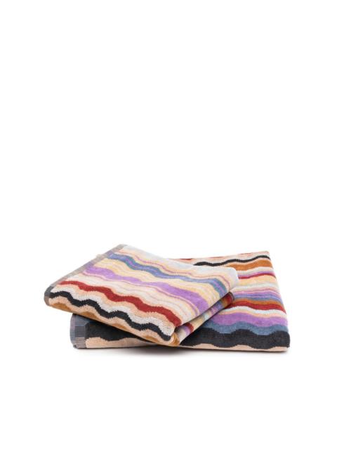 swirl-print bath towel set