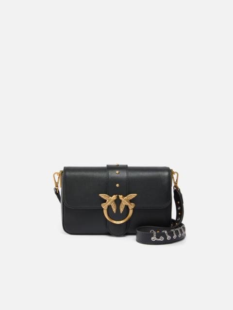 PINKO MINI LOVE BAG SLOUCHY SHOULDER BAG IN LEATHER WITH TWO STRAPS