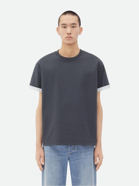 Bottega Veneta Double Layer Cotton Check T-Shirt