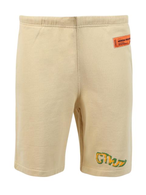 Heron Preston CTNMB Pixel Warp Sweat Shorts Beige
