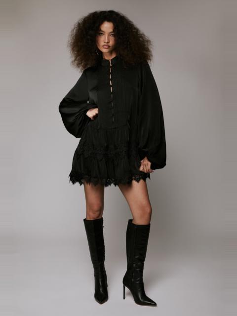 BARDOT Antonia Lace Trim Mini Dress In Black