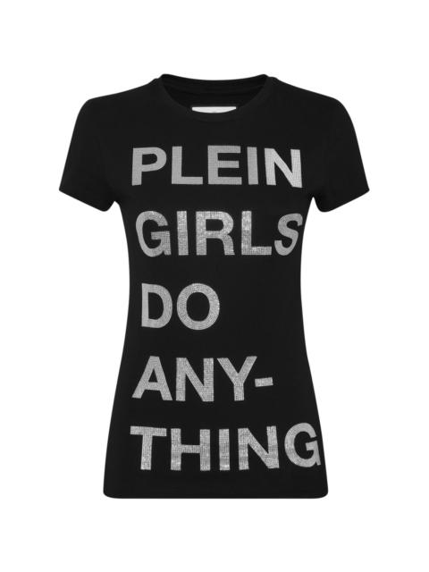 slogan-print T-shirt