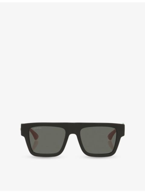 GUCCI GG1868S Rectangle-Frame Acetate Sunglasses