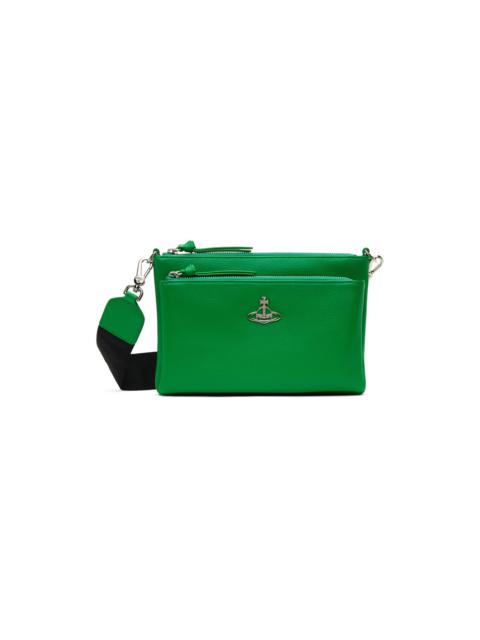 Vivienne Westwood Green Penny DB Pouch Messenger Bag