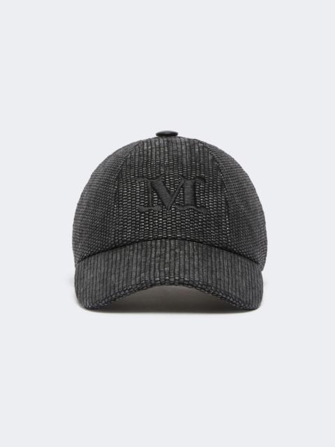Max Mara Raffia-effect basketweave baseball hat - BLACK