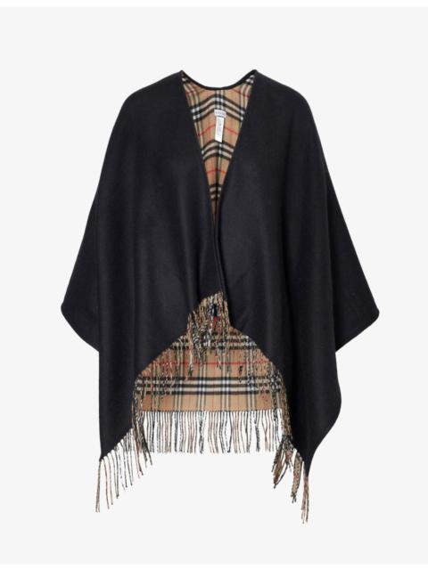 Vintage Check wool cape