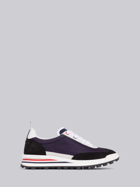 Thom Browne Navy Tessuto Mesh Suede Back Unlined Tech Runner