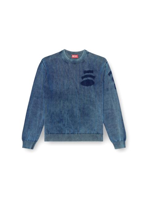 Diesel DENIM-LOOK JUMPER WITH PATCH EFFECTS