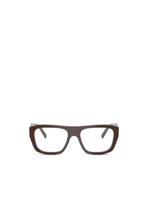 Prada logo-plaque rectangle-frame glasses