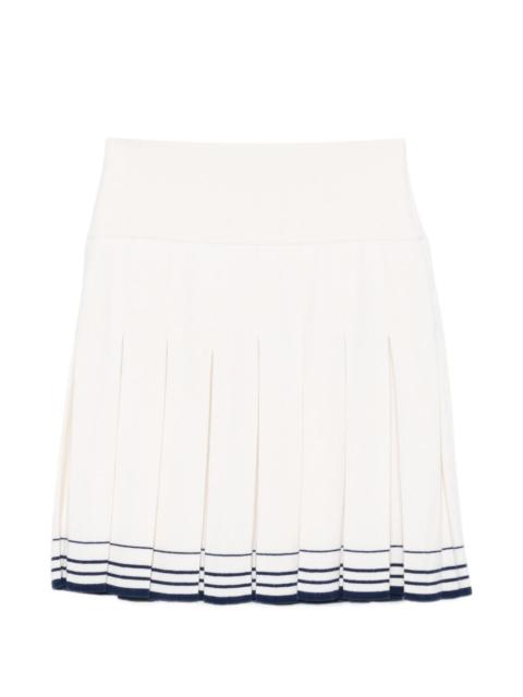 SHUSHU/TONG pleated striped-trim mini skirt