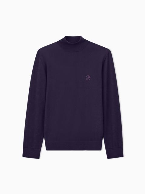 GIORGIO ARMANI SLIM-FIT SWEATER IN PLAIN KNIT VIRGIN WOOL