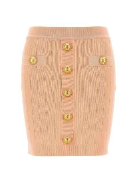 Balmain buttoned knitted midi skirt
