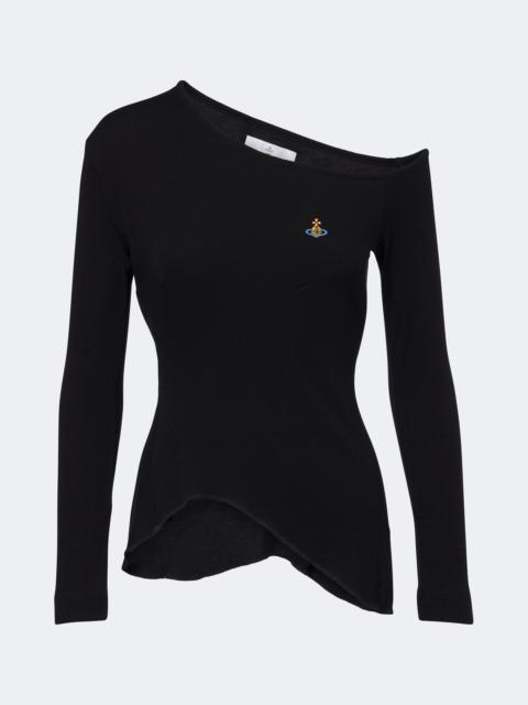 Vivienne Westwood Orb ribbed-knit one-shoulder top