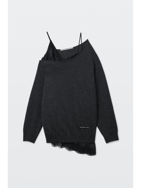 Alexander Wang off-shoulder layered sweater dress