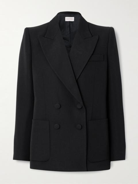 Valentino Double-breasted Grain De Poudre Wool Blazer