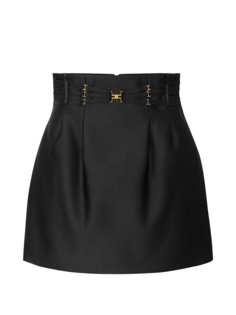 ELISABETTA FRANCHI satin with elastic straps mini skirt