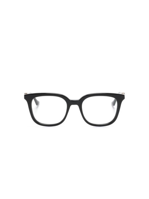 GUCCI Web-stripe square-frame glasses