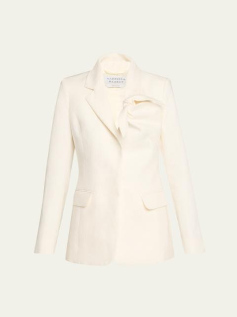 GABRIELA HEARST Oslo Knot Single-Breasted Linen Blazer