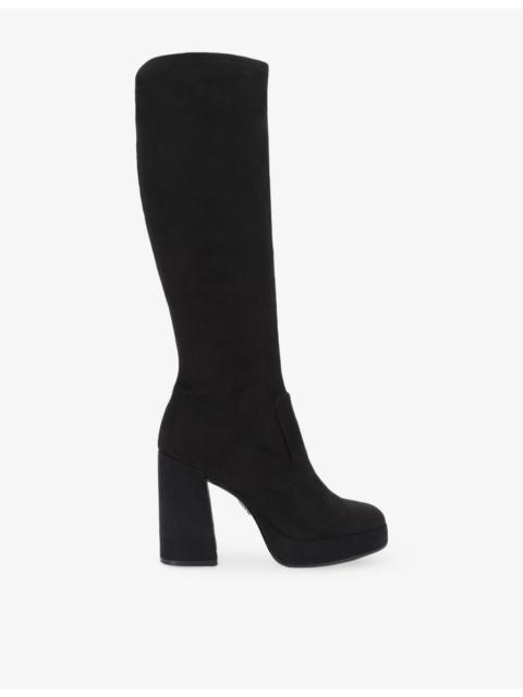 STEVE MADDEN Twain Faux-Suede Platform Knee-High Boots