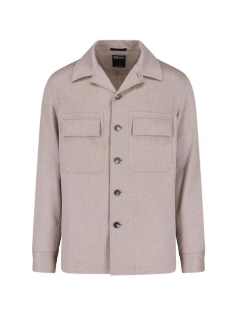 ZEGNA Oasi Cashmere flap-pocket shirt
