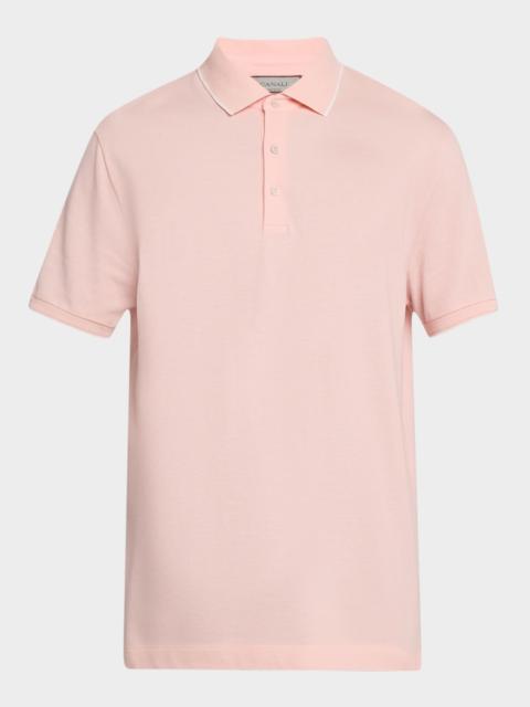Canali Men's Two-Tone Short-Sleeve Polo Shirt