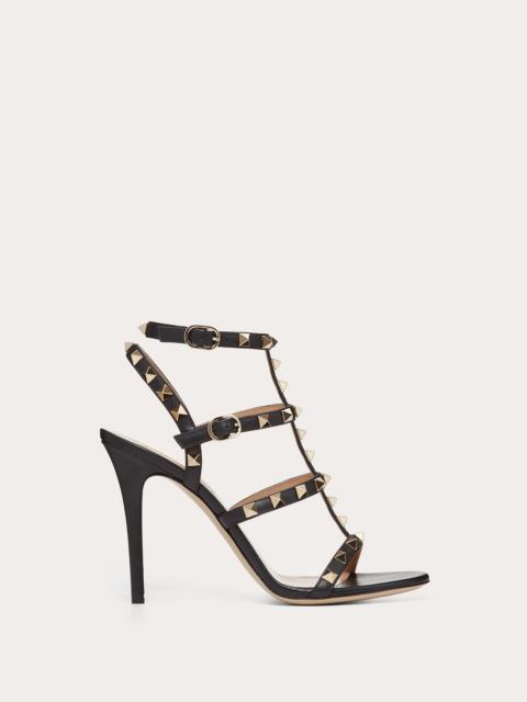 Rockstud Calfskin Ankle Strap Sandal 100 mm